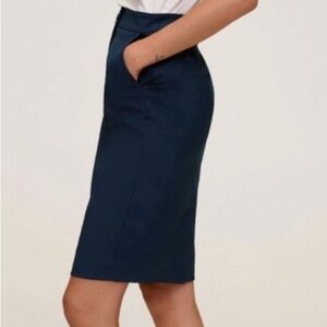Lila Rose Midnight Blue Pencil Skirt